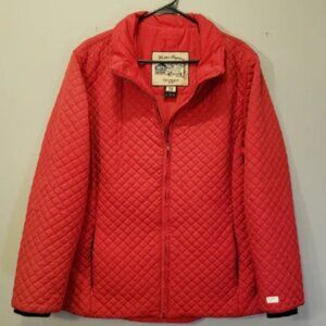 Obermeyer Womens Quilted Puffer Zipper Jacket Red Winter Elegance Size 12